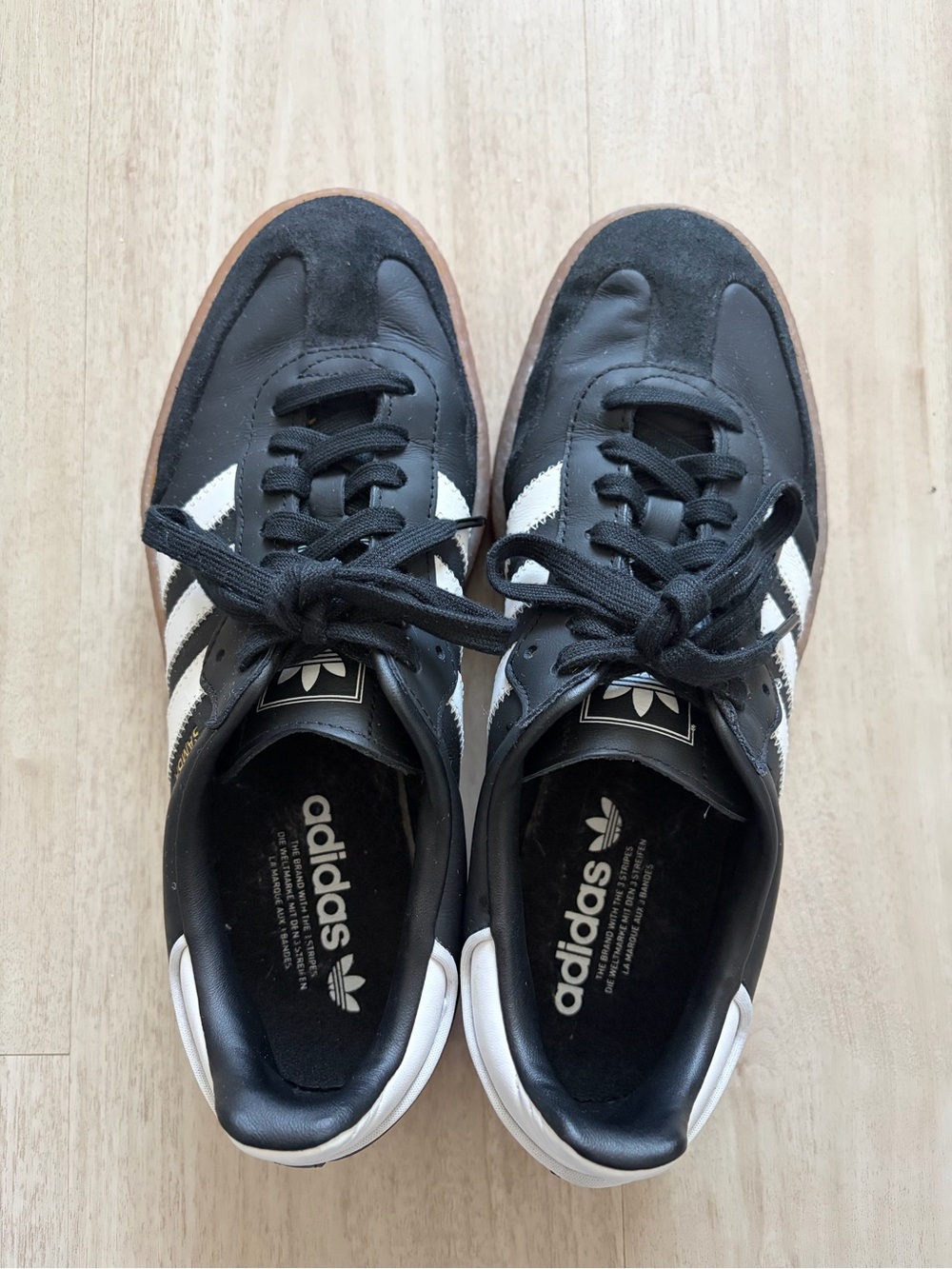 adidas Samba Platform Black White Gum Women's Sneakers - Picture 6 of 10